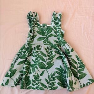 Janie and Jack Green Leaf Pattern Dress 18-24 months NWT